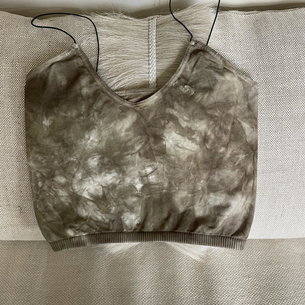 Free People Olive Tie-Dye Camisole